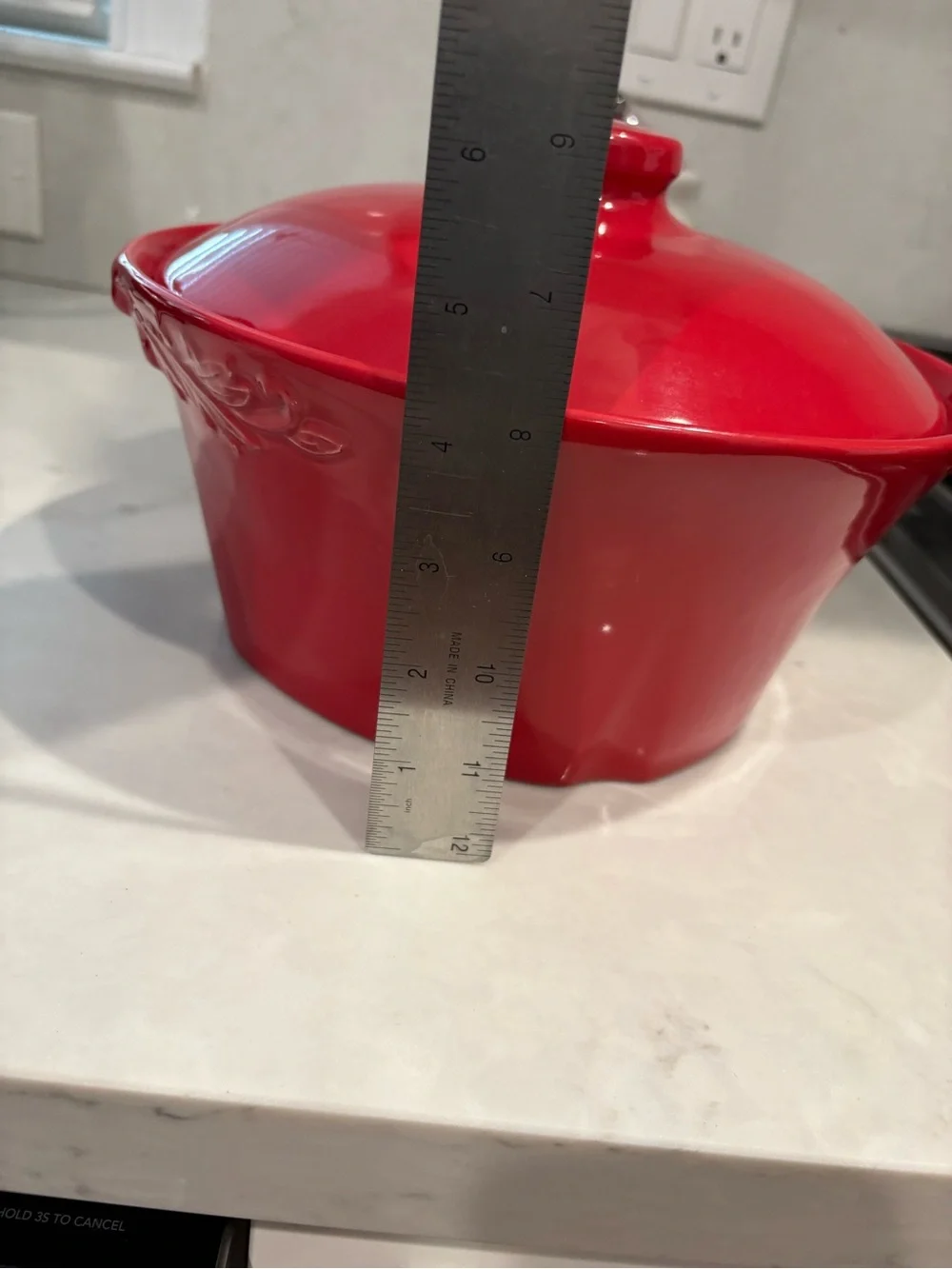 Sur La Table Red Ceramic Covered Casserole with Lid